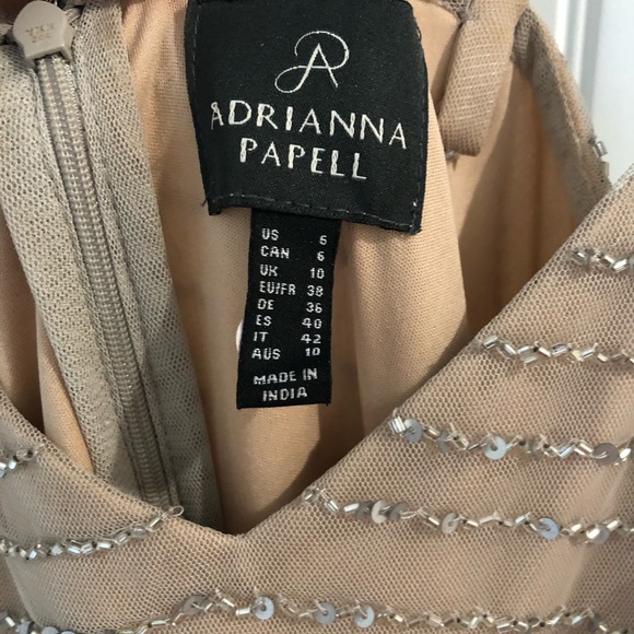 Adrianna Papell dress size 6 silver/nude - Picture 3 of 6